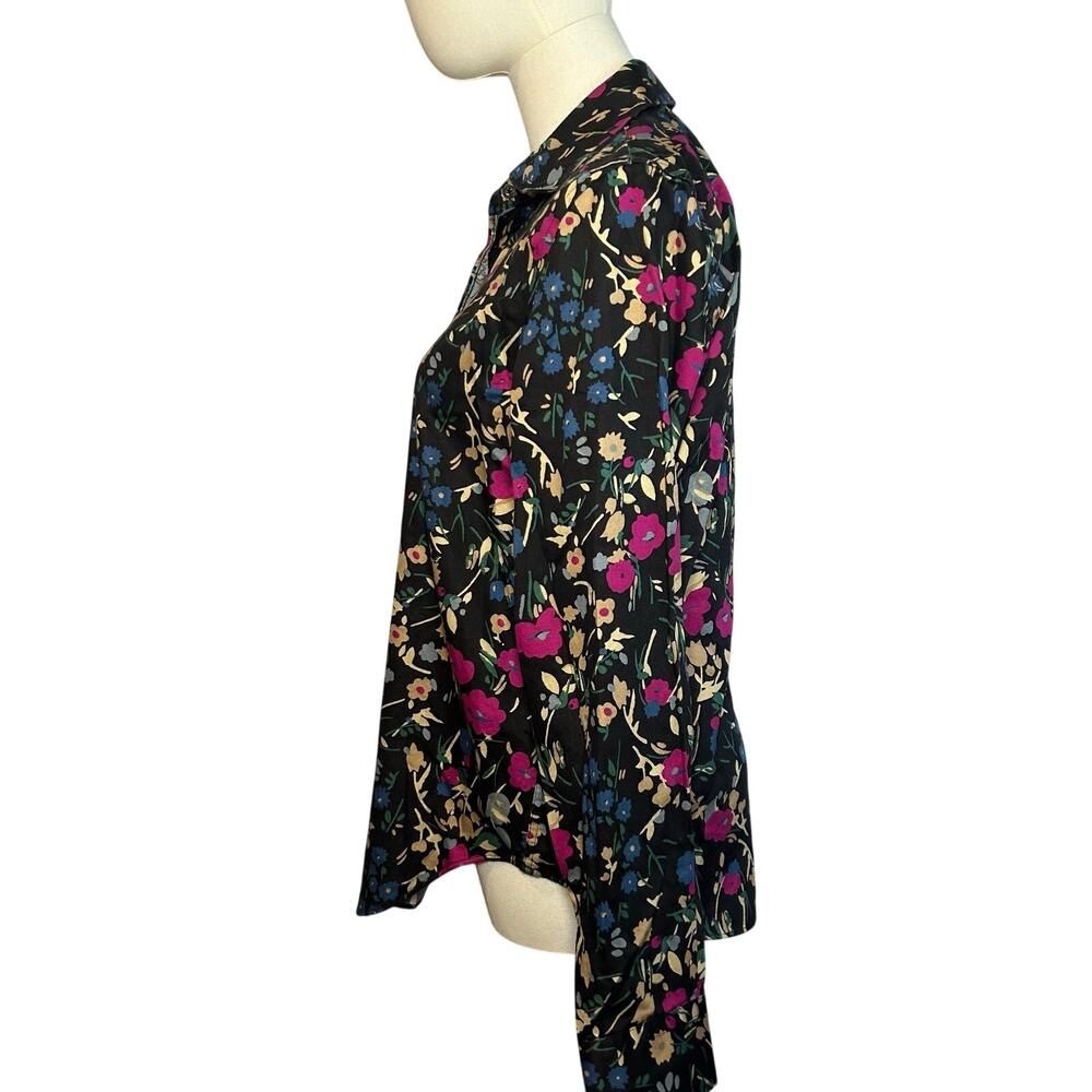 Lauren Ralph Lauren Slim Fit Floral Cotton Button Down Shirt Medium M Pink Blue - Picture 6 of 17